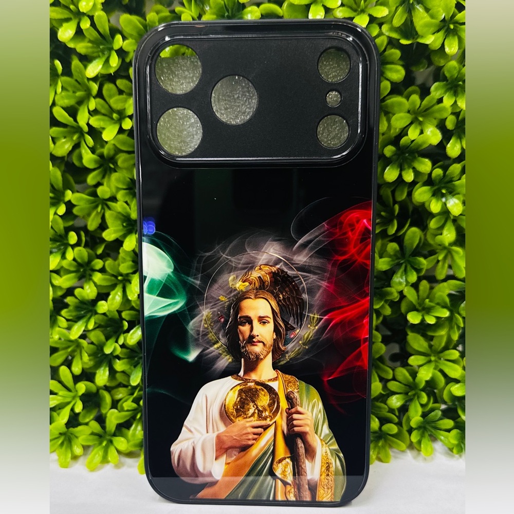 Custom Saint Design Black iPhone 17 Case